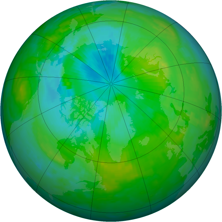 Arctic ozone map for 27 July 1997